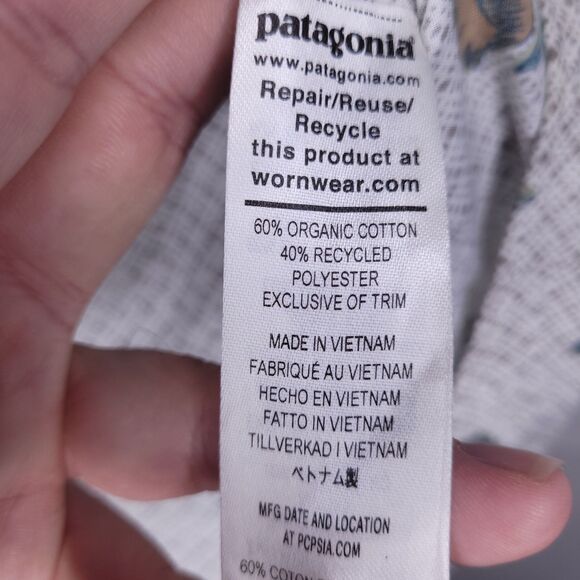 Patagonia Shirt Mens Large Floral Go To Sienna Clay Button Down Organic Cotton - Picture 10 of 11